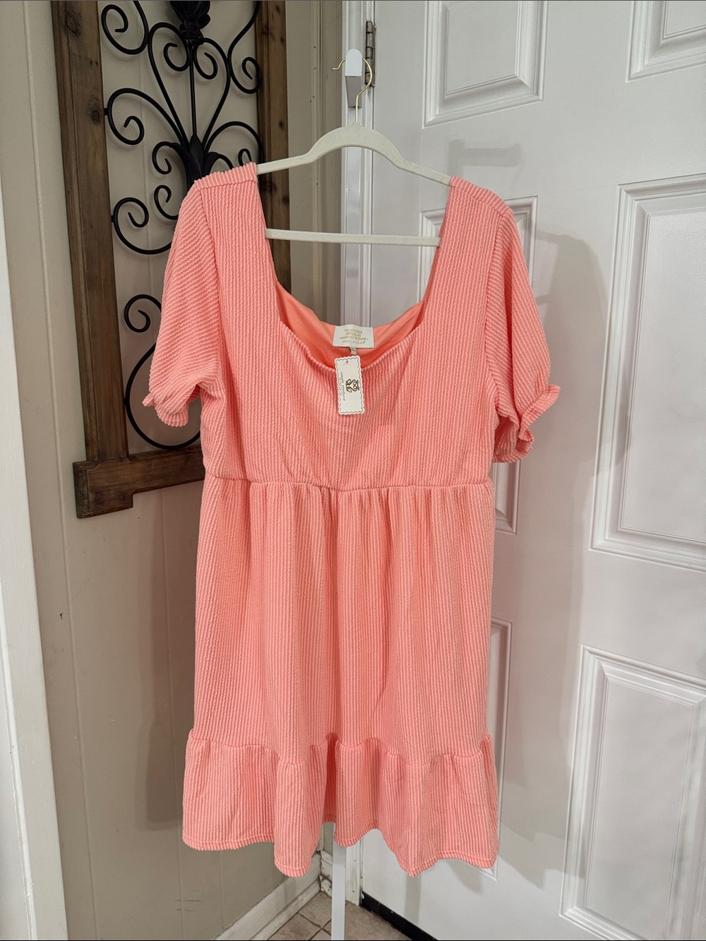 Simply Southern NWT Women’s Peach Pink Textured dress